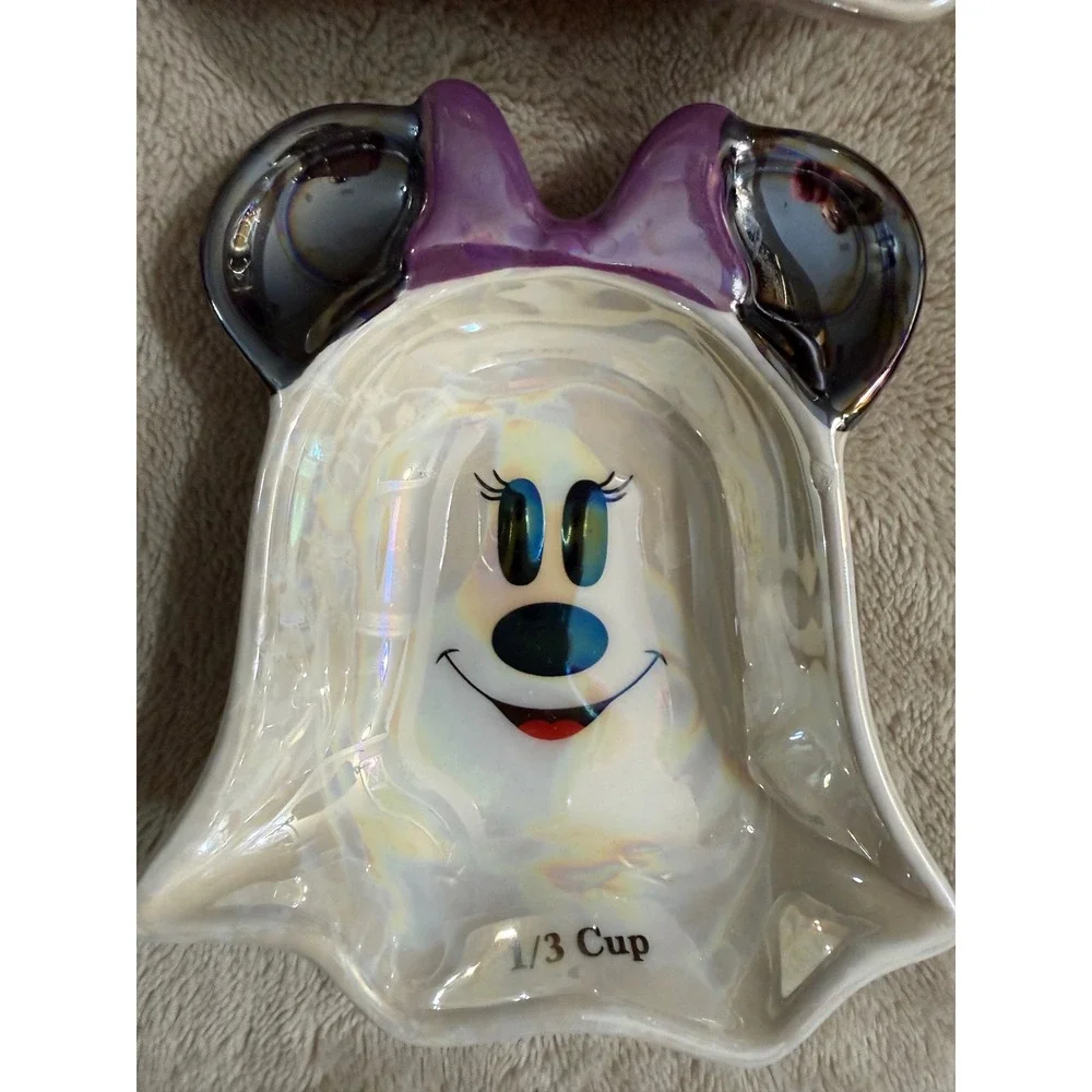 Disney Mickey Minnie Mouse‎ Ghost Iridescent Measuring Cup Set 4pc Halloween
